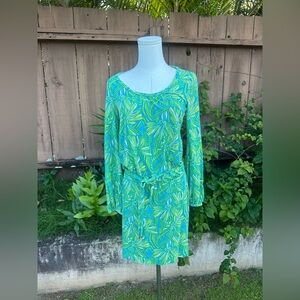 Lily Pulitzer Silk Blend Susan Dress in Seaweed Green Daisy Darling Print Size M